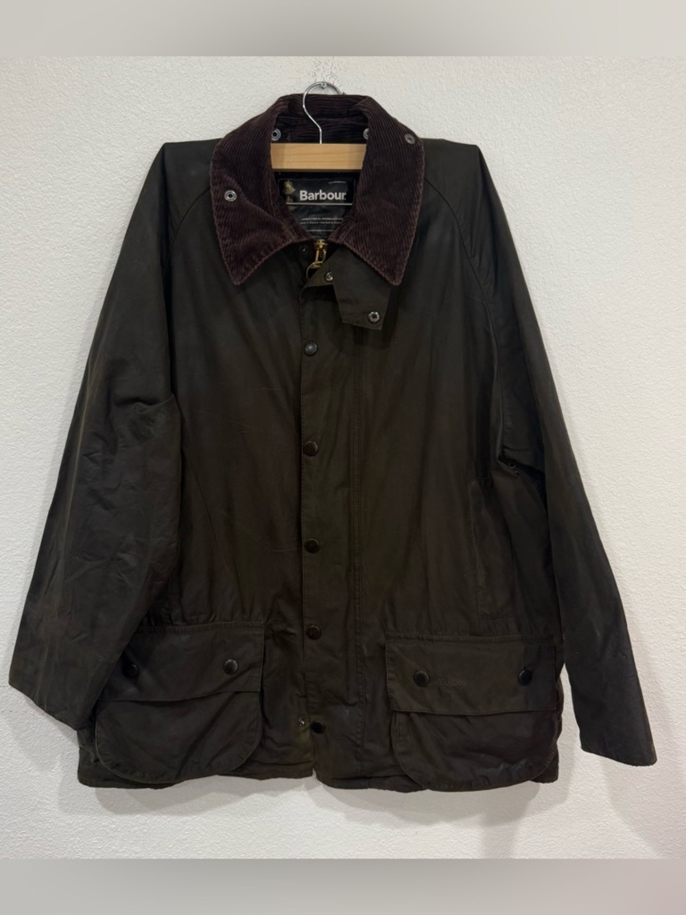 Barbour Classic Beaufort Wax Coat Jacket Olive Green Men’s Size XL